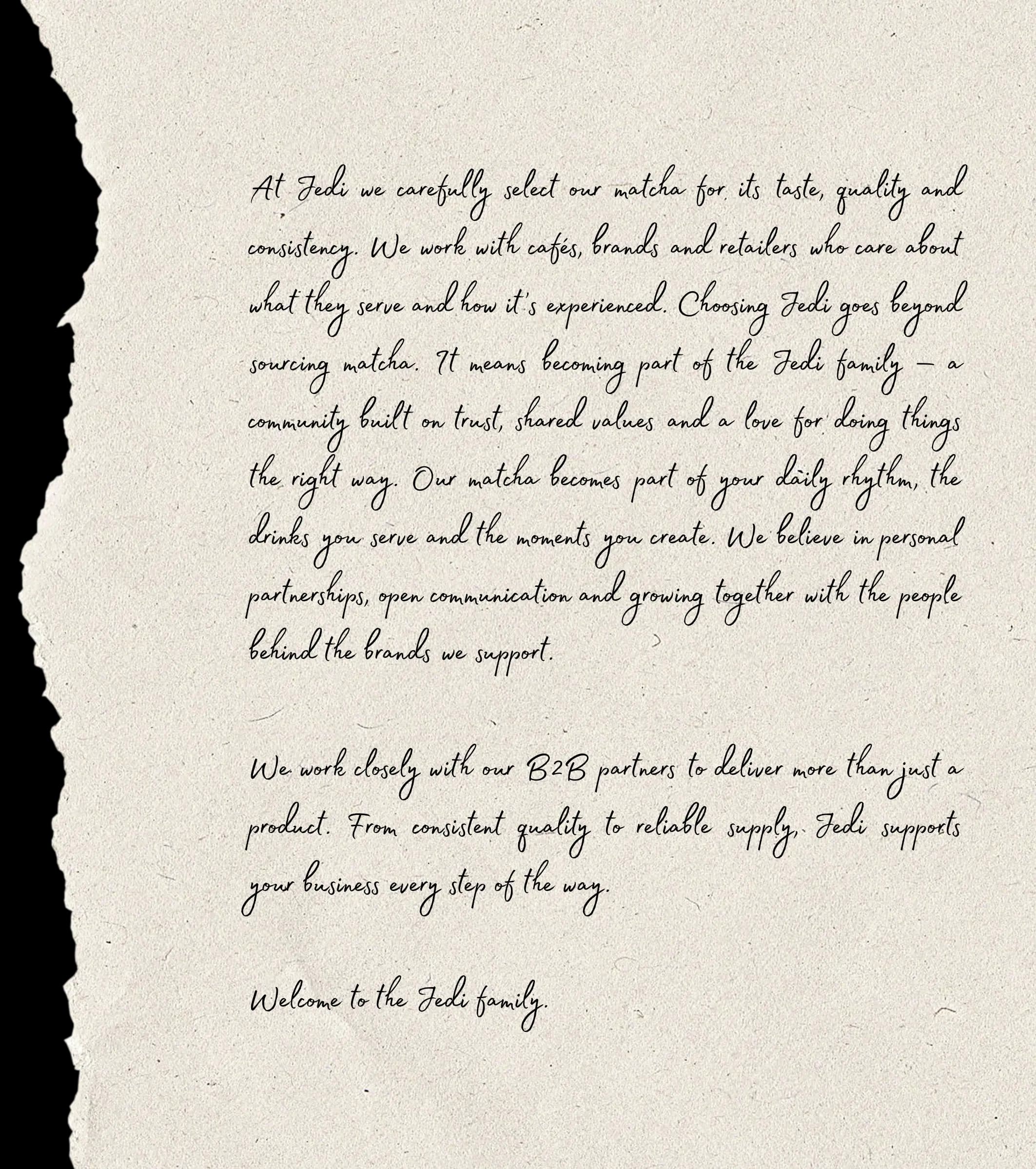 Matcha partnership letter